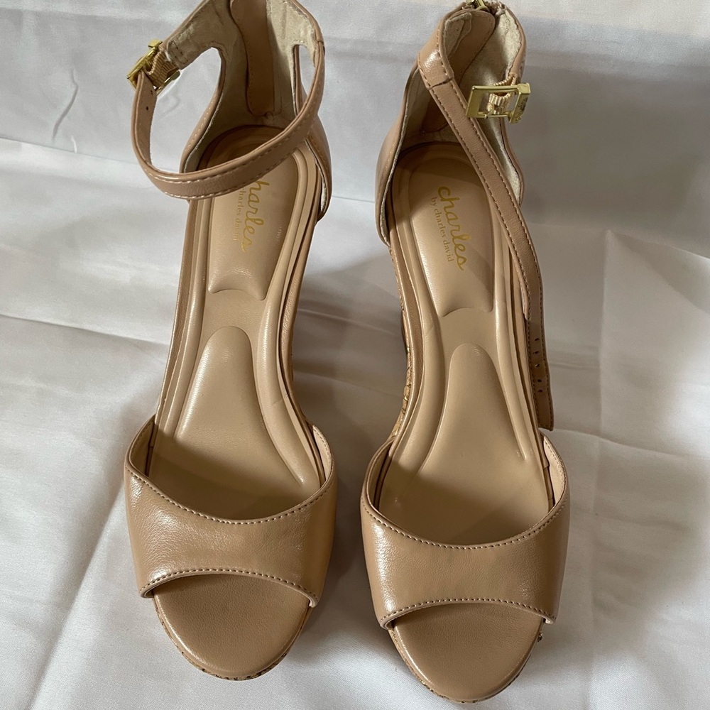Charles & Keith Beige Heeled Sandals